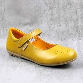 Balerini usori , de copii  , din piele naturala 1862-MUSTAR6, Culoare (12): Mustar, Marime (12): 30 - - Roveli