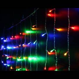 Perdea luminoasa cu 8 jocuri de lumini, 132 LED, 3x1m, multicolor - - Roveli