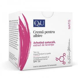 Crema Pentru Albire cu Arbutina Naturala si Extract de Licviritie Matis Q4U FPS 10 50 ml Tis Farmaceutic - - Roveli