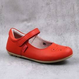 Balerini usori , de copii  , din piele naturala 1862-ROSU/ROSU, Culoare (12): Corai, Marime (12): 30 - - Roveli