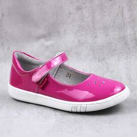 Balerini usori , de copii  , din piele naturala 1862-ROZ2, Culoare (12): Roz, Marime (12): 33 - - Roveli