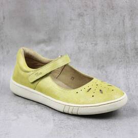 Balerini usori , de copii  , din piele naturala 1862-GALBEN/SIDEF, Culoare (12): Galben, Marime (12): 31 - - Roveli