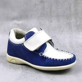 Pantofi usori pentru copii , din piele naturala 369-ALBASTRU/ALB, Culoare (12): Alb, Albastru, Marime (12): 24 - - Roveli