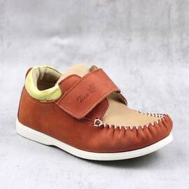 Pantofi usori pentru copii , din piele naturala 369-MARO/MARO, Culoare (12): Bej, Galben, Maro, Marime (12): 24 - - Roveli