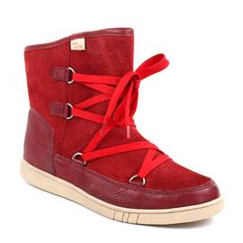 ​Ghete imblanite de dama , din piele naturala , cu sireturi  4043-ROSU, Culoare (12): Rosu, Marime (12): 39 - - Roveli