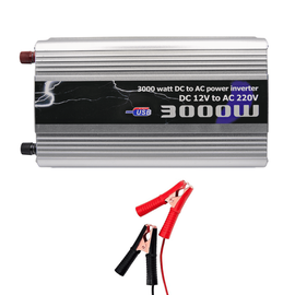 Invertor auto, 3000W, DC12V, AC220V, USB, cu clesti - - Roveli