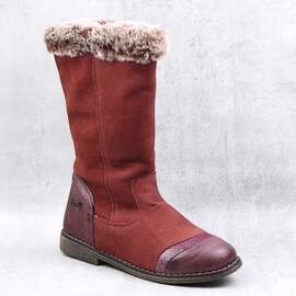 Cizme imblanite , pentru copii , din piele naturala  1875-BORDO, Culoare (12): Bordo, Marime (12): 30 - - Roveli