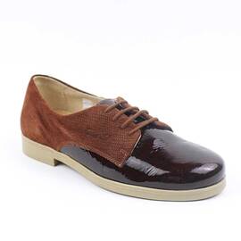 ​Pantofi  de dama , comozi , din piele naturala , lacuita 5002-MARO, Culoare (12): Maro, Marime (12): 38** - - Roveli