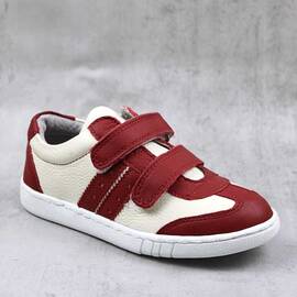 Pantofi sport pentru copii , din piele naturala 3229-ALB/ROSU, Culoare (12): Alb, Rosu, Marime (12): 33 - - Roveli