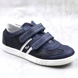 Pantofi sport  pentru copii , din piele naturala 3229-BLEUMARIN/ALB2, Culoare (12): Alb, Bleumarin, Marime (12): 30 - - Roveli
