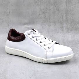 ​Pantofi sport de dama , din piele naturala  7045-ALB/BORDO, Culoare (12): Alb, Bordo, Marime (12): 37** - - Roveli