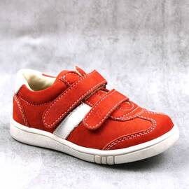 Pantofi sport , pentru copii , din piele naturala  3229-ROSU/ALB5, Culoare (12): Alb, Rosu, Marime (12): 27 - - Roveli