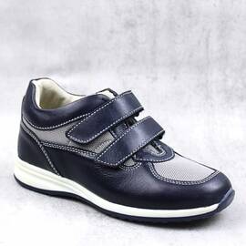 Pantofi sport pentru copii din piele naturala  1595-BLEUMARIN/GRI, Culoare (12): Gri, Bleumarin, Marime (12): 30 - - Roveli