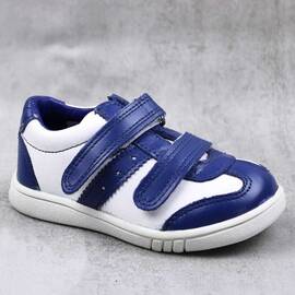 Pantofi sport , pentru copii , din piele naturala 3229-ALBASTRU/ALB3, Culoare (12): Alb, Albastru, Marime (12): 25 - - Roveli