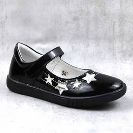 Pantofi usori , de copii , decorati cu stelute , cu talpa groasa 3222-NEGRU/X, Culoare (12): Argintiu, Negru, Marime (12): 34 - - Roveli