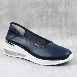 ​Mocasini de dama , practici si usori , din piele naturala  AW175-NAVY, Culoare (12): Bleumarin, Marime (12): 38 - - Roveli
