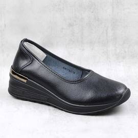 Mocasini de dama , practici si usori , din piele naturala  AW175-BLACK, Culoare (12): Negru, Marime (12): 37 - - Roveli