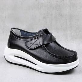 Pantofi de dama , cu platforma , din piele naturala  WKS01-BLACK, Culoare (12): Negru, Marime (12): 38 - - Roveli