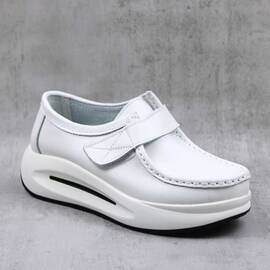 ​Pantofi de dama , cu platforma , din piele naturala  WKS01-WHITE, Culoare (12): Alb, Marime (12): 39 - - Roveli