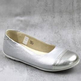 Balerini usori , din piele naturala  , pentru copii 3221-ARGINTIU, Culoare (12): Argintiu, Marime (12): 33 - - Roveli