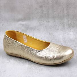 Balerini usori , din piele naturala  , pentru copii 3221-AURIU6/X, Culoare (12): Auriu, Marime (12): 34 - - Roveli