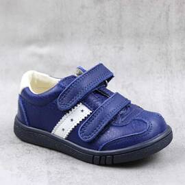 Pantofi sport , pentru copii , din piele naturala  3229-BLEUMARIN/ALB2, Culoare (12): Alb, Bleumarin, Marime (12): 25 - - Roveli