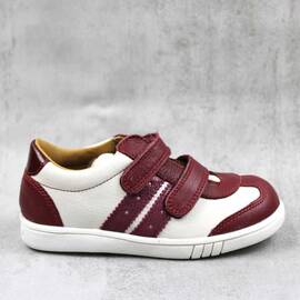 Pantofi sport , pentru copii , din piele naturala  3229-ALB/BORDO, Culoare (12): Alb, Bordo, Marime (12): 25 - - Roveli