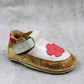 Botosei din piele naturala , pentru bebelusi 3268-BEJ/BEJ, Marime (12): 21 - - Roveli