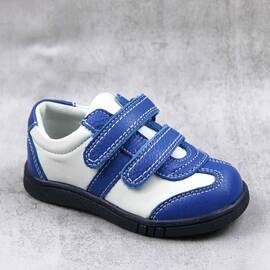 Pantofi sport , pentru copii , din piele naturala  1839-BLEU/NEGRU/X, Culoare (12): Alb, Bleu, Marime (12): 24 - - Roveli