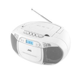 Radio cu casetofon si player CD JVC RC-E451B, 2 x 1.6 W RMS, FM, Bluetooth, USB, MP3, AUX IN, alb - - Roveli