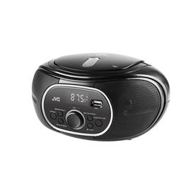 Radio cu CD JVC RD-E221B, 2 x 1.3 W RMS, FM/USB/MP3, AUX IN, iesire pentru casti, negru - - Roveli