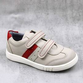 Pantofi sport , pentru copii , din piele naturala 3229-GRI/GRI/2, Culoare (12): Gri, Rosu, Marime (12): 24 - - Roveli