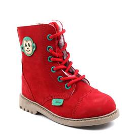 Bocanci  imblaniti , pentru copii , tip insulated , din piele naturala 3187- ROSU, Culoare (12): Rosu, Marime (12): 24 - - Roveli