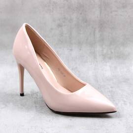 ​Pantofi eleganti  , de dama , stiletto , lacuiti  BO129-BEIGE, Culoare (12): Bej, Marime (12): 36 - - Roveli