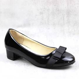 ​Pantofi eleganti de dama , lacuiti , accesorizati cu fundita  LBS-LF629-BLACK, Culoare (12): Negru, Marime (12): 39 - - Roveli