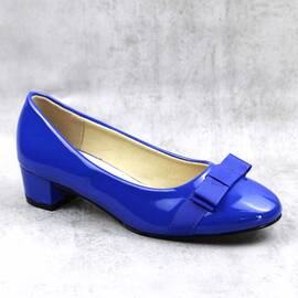 Pantofi eleganti de dama , lacuiti , accesorizati cu fundita  LBS-LF629-ROYAL/BLUE, Culoare (12): Albastru, Marime (12): 39 - - Roveli