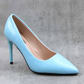 ​Pantofi eleganti  , de dama , stiletto , lacuiti  BO129-LT.BLUE, Culoare (12): Bleu, Marime (12): 39 - - Roveli