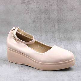 ​Pantofi comozi , de dama , cu platforma  si bareta pe glezna  LDY-W32-BEIGE, Culoare (12): Bej, Marime (12): 41** - - Roveli