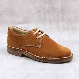 Pantofi unisex , pentru copii , din piele naturala , intoarsa  853-MARO/9, Culoare (12): Maro, Camel, Marime (12): 32 - - Roveli