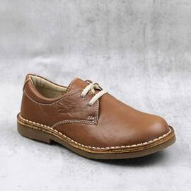 Pantofi unisex , pentru copii , din piele naturala   853-MARO/C, Culoare (12): Maro, Marime (12): 34 - - Roveli