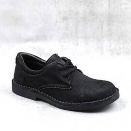 Pantofi unisex , pentru copii , din piele naturala , nubuck 853-NEGRU/8, Culoare (12): Negru, Marime (12): 32 - - Roveli