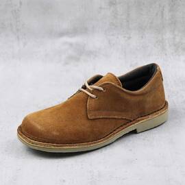 Pantofi unisex , pentru copii , din piele naturala , intoarsa 853-MARO/KA, Culoare (12): Maro, Camel, Marime (12): 30 - - Roveli