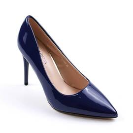 ​Pantofi eleganti  , de dama , stiletto , lacuiti  BO129-BLUE, Culoare (12): Bleumarin, Marime (12): 37 - - Roveli