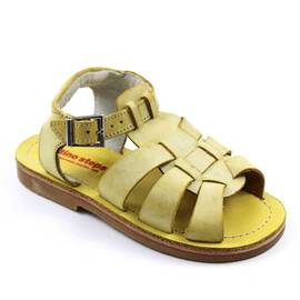 Sandale din piele naturala , pentru copii , gama OUTLET  1521-BEJ, Culoare (12): Galben, Marime (12): 27 - - Roveli