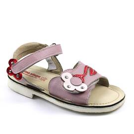 Sandale din piele naturala ,  pentru fetite , cu flori 1512-ROZ, Marime (12): 29 - - Roveli