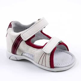 Sandale pentru copii , PRIMII PASI , din piele naturala , gama OUTLET 3235-ALB/FUCSIA, Culoare (12): Alb, Fucsia, Marime (12): 21 - - Roveli