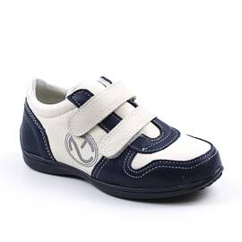 Pantofi sport , pentru copii , din piele naturala , cu talpa cusuta 3251-BLEUMARIN/ALB, Culoare (12): Bleumarin, Marime (12): 33 - - Roveli