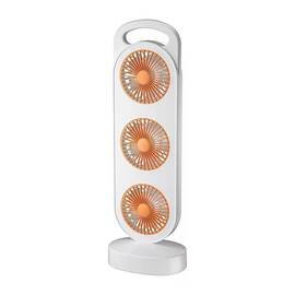Ventilator de birou portabil cu 3 capete, reincarcabil prin USB : Culoare - portocaliu, Culoare (tm): portocaliu - - Roveli