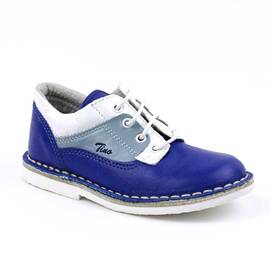 ​Pantofi usori din piele naturala , pentru copii , cu talpa cusuta 2635-ALBASTRU /BOX, Culoare (12): Alb, Albastru, Marime (12): 29 - - Roveli