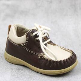 Pantofi " PRIMII PASI ", din piele naturala , moi si usori 370-MARO/X, Culoare (12): Bej, Maro, Marime (12): 20 - - Roveli